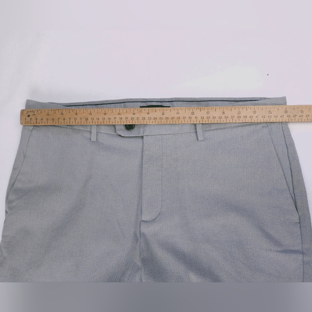 Banana Republic Grey Chevron Slim Tapered Fit Dress Pants 35x34 NWT - Picture 8 of 15